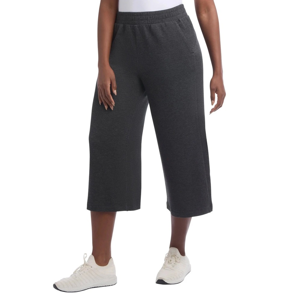Danskin Womens Luxe Cropped Gaucho 22" Inseam, Gray, Size XS, New